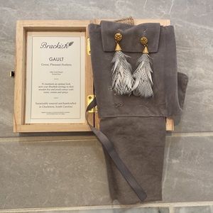 Brackish feather drop earrings. Never been worn